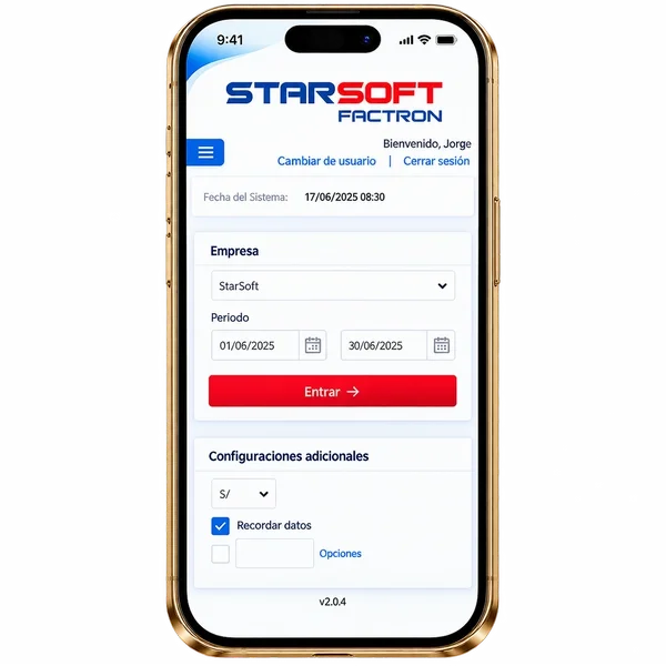Consulta Móvil de FACTRON en un teléfono